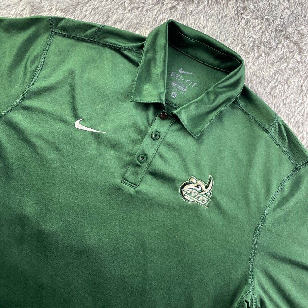 Charlotte 49ers Polo Shirt Womens Medium Green Nike Dri-Fit Retro Throwback Logo